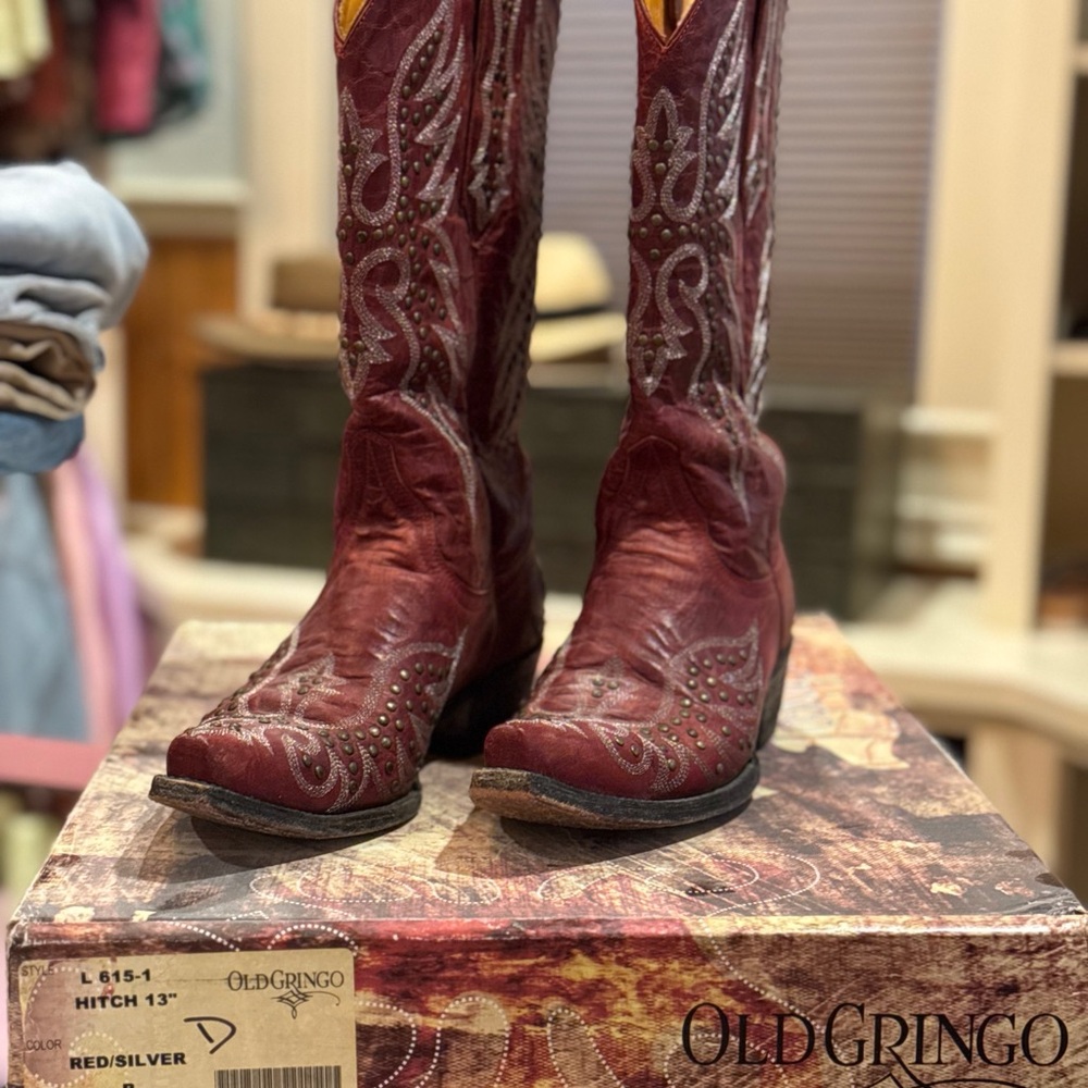 Old Gringo Burgundy Leather Cowboy Boots